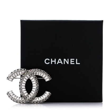 Chanel Baguette Crystal CC Brooch Silver 6 of 6