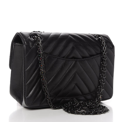 Chanel Aged Calfskin Chevron Quilted 2.55 Reissue Mini Flap So Black 3 of 11