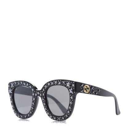Gucci Acetate Stars Cat Eye Sunglasses GG0116S Black 1 of 8
