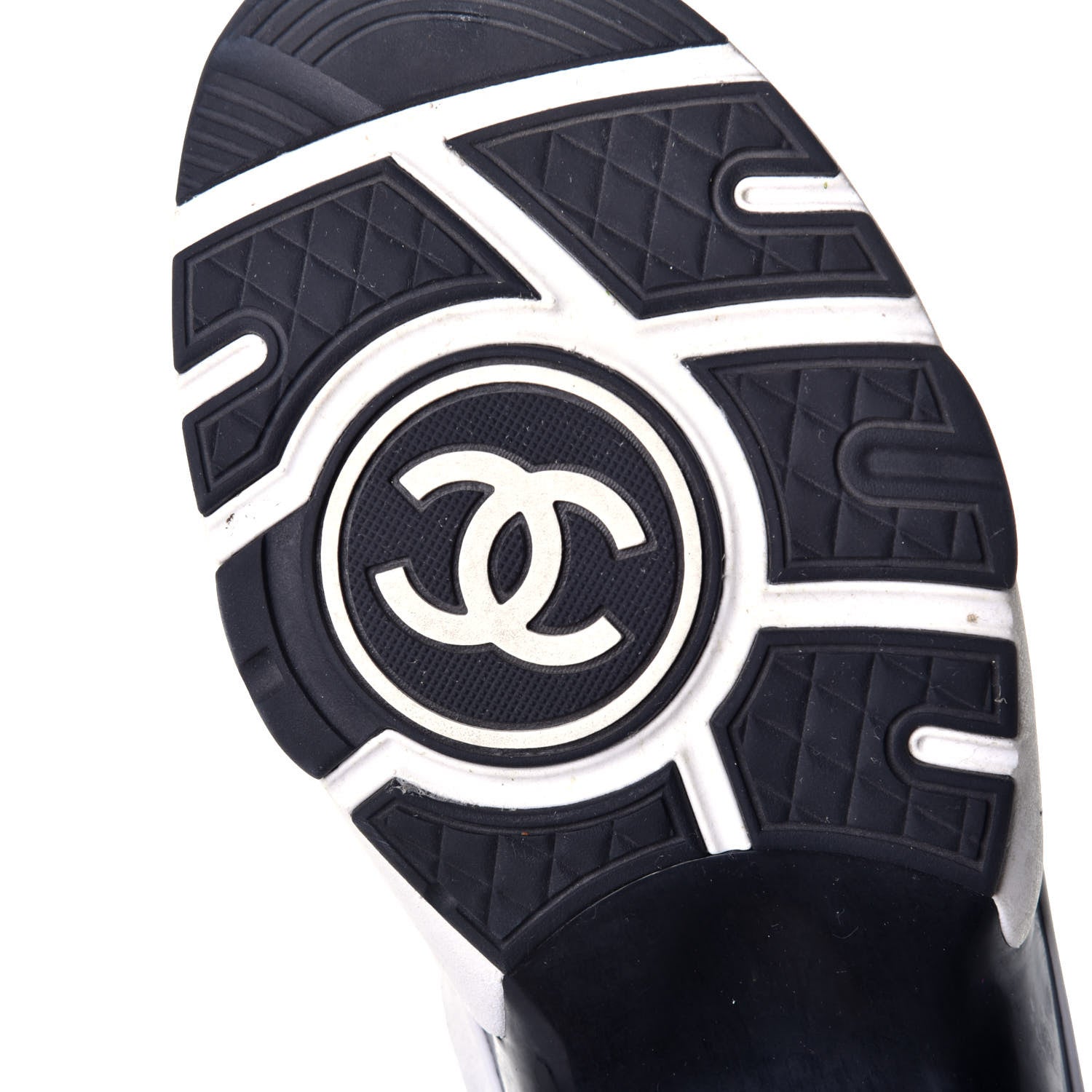 Chanel Calfskin Fabric Sneakers 40.5 White Silver Fluo Pink 6 of 9