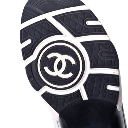 Chanel Calfskin Fabric Sneakers 40.5 White Silver Fluo Pink 6 of 9