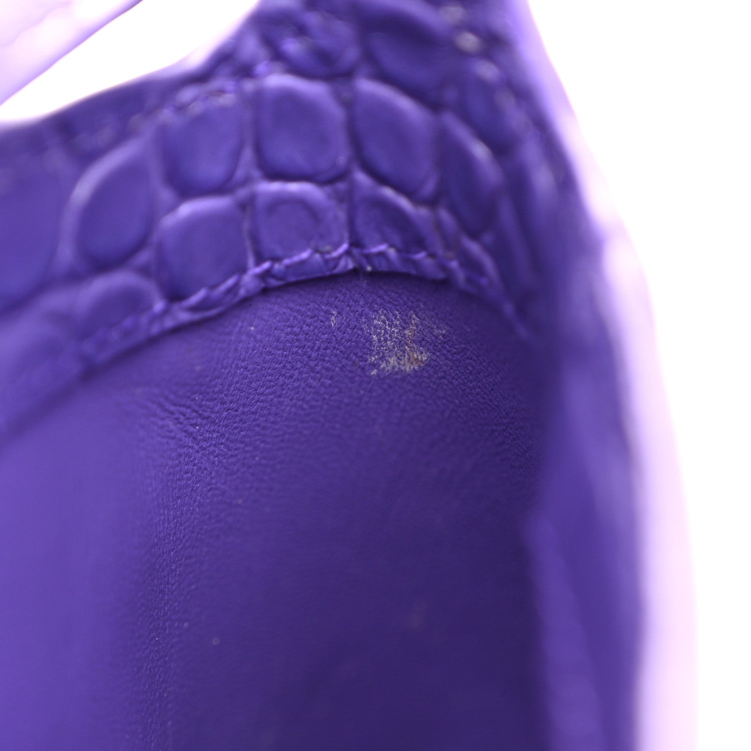 Balenciaga Shiny Super Supple Calfskin Crocodile Embossed Small XX Flap Stretch Bag Purple 12 of 13