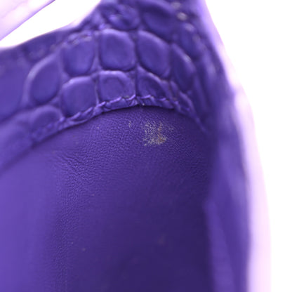Balenciaga Shiny Super Supple Calfskin Crocodile Embossed Small XX Flap Stretch Bag Purple 12 of 13