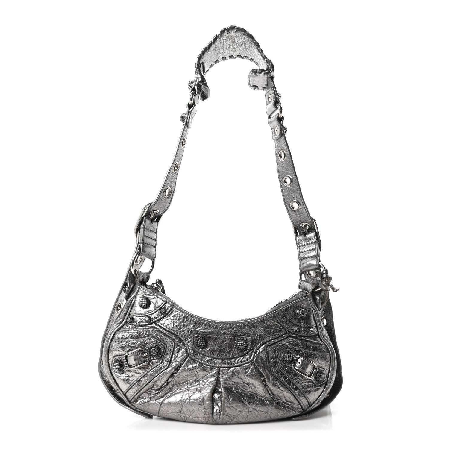 Balenciaga Metallic Agneau Arena Le Cagole Shoulder Bag XS Silver 1 of 10