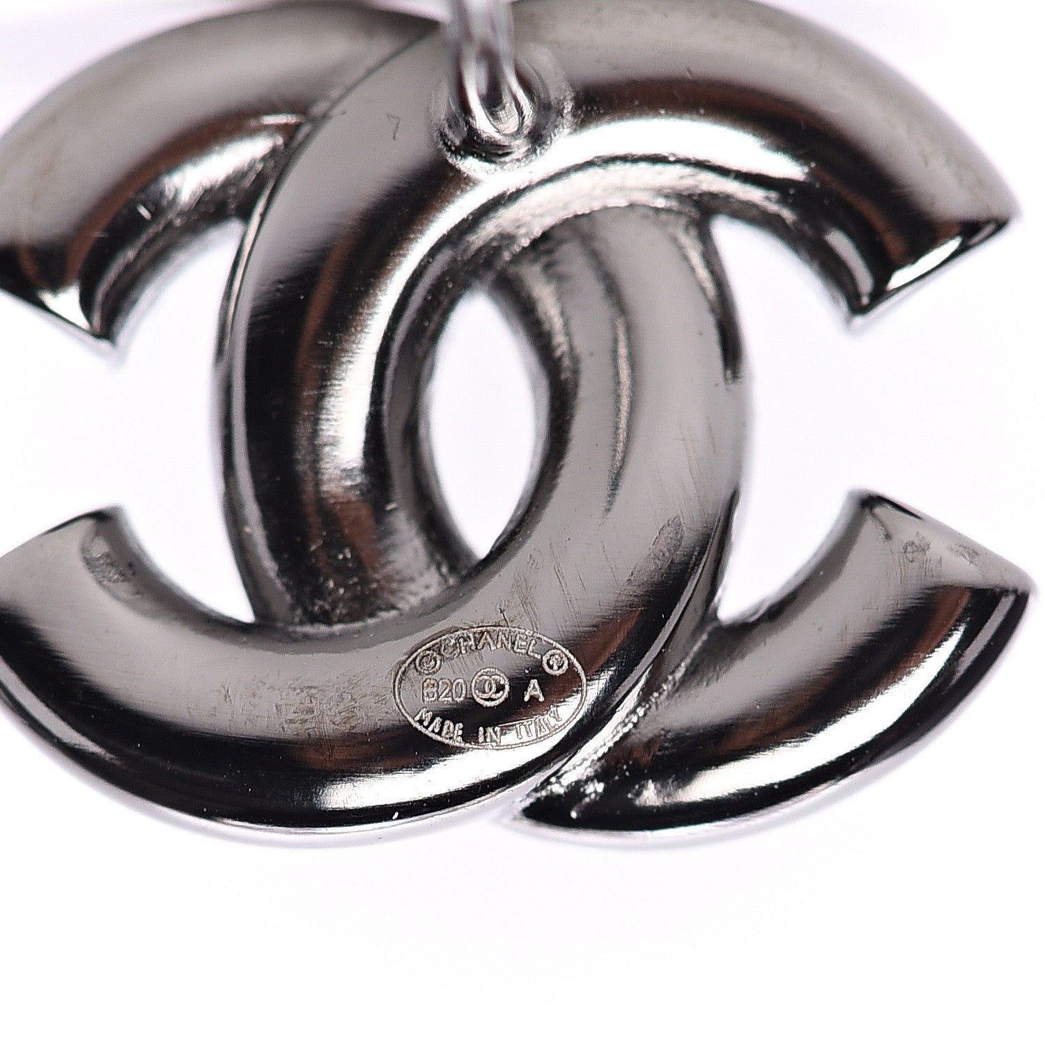 Chanel Ruthenium Crystal Pearl CC Earrings 3 of 5
