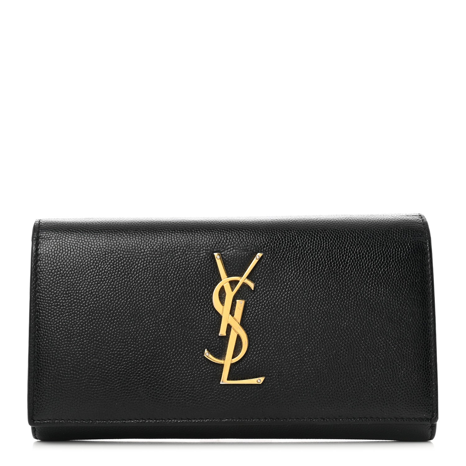 Saint Laurent Grain De Poudre Classic Monogram Cassandre Wallet Black 1 of 11
