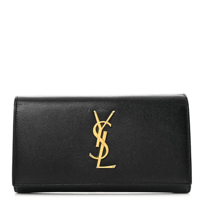 Saint Laurent Grain De Poudre Classic Monogram Cassandre Wallet Black 1 of 11