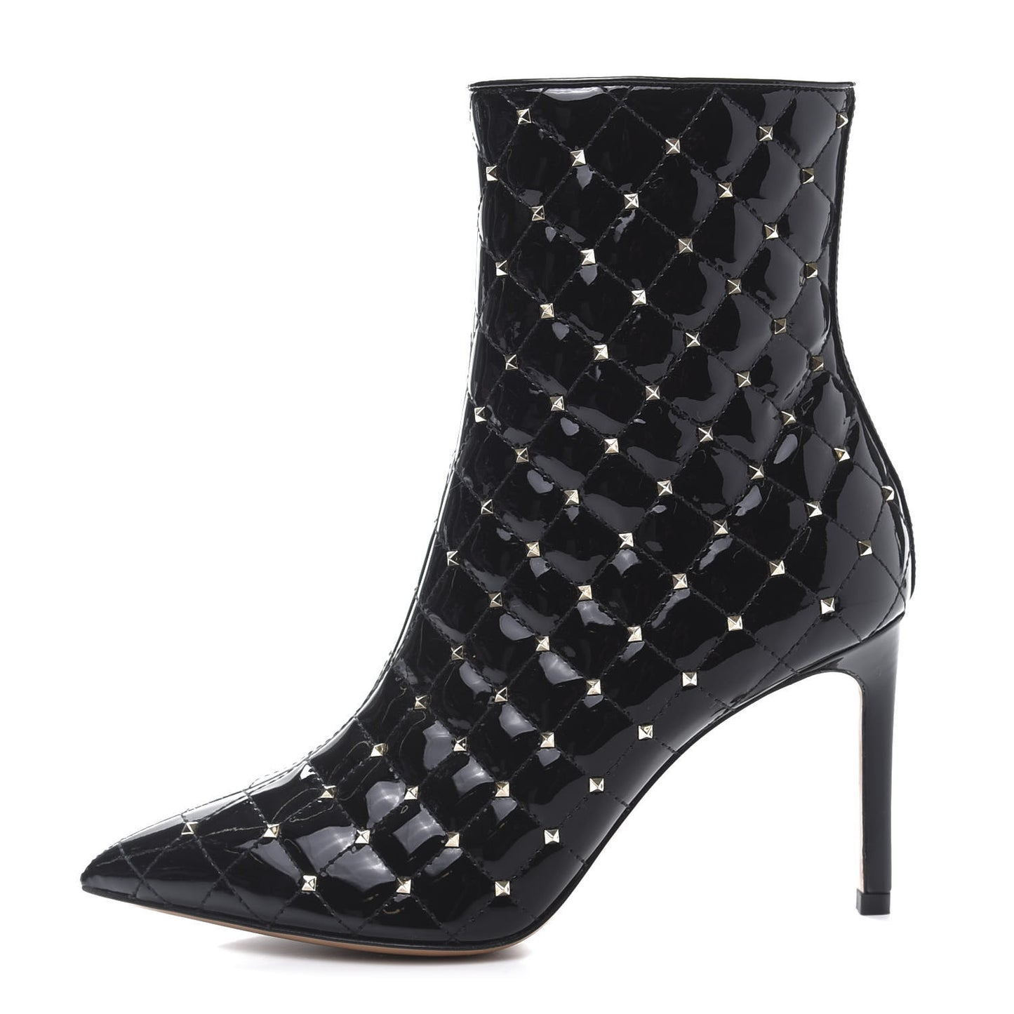 Patent Rockstud Spike Court Ankle Booties 35.5 Black