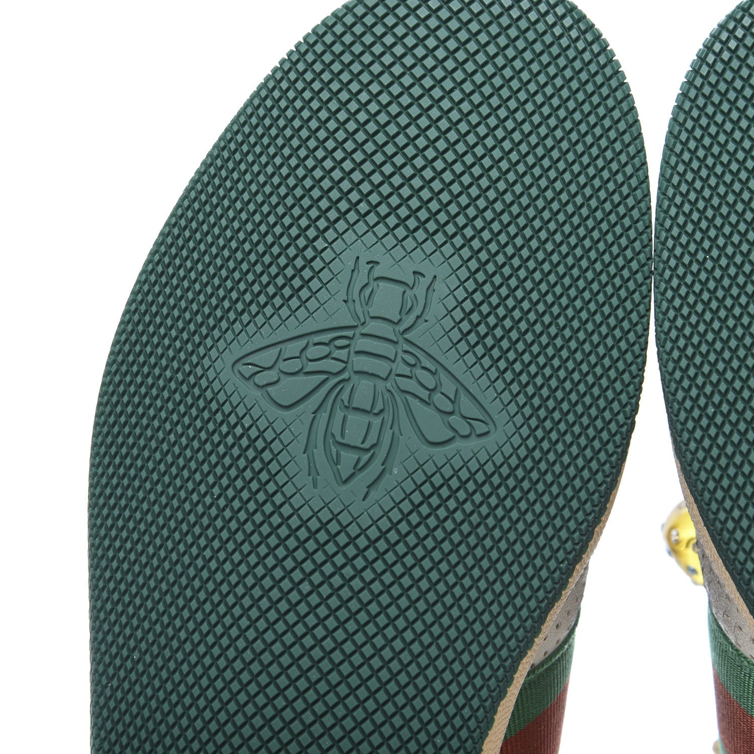 Gucci Nubuck Web Cherries Womens Screener Sneakers 39 Dusty Milk White Vintage Green 6 of 9