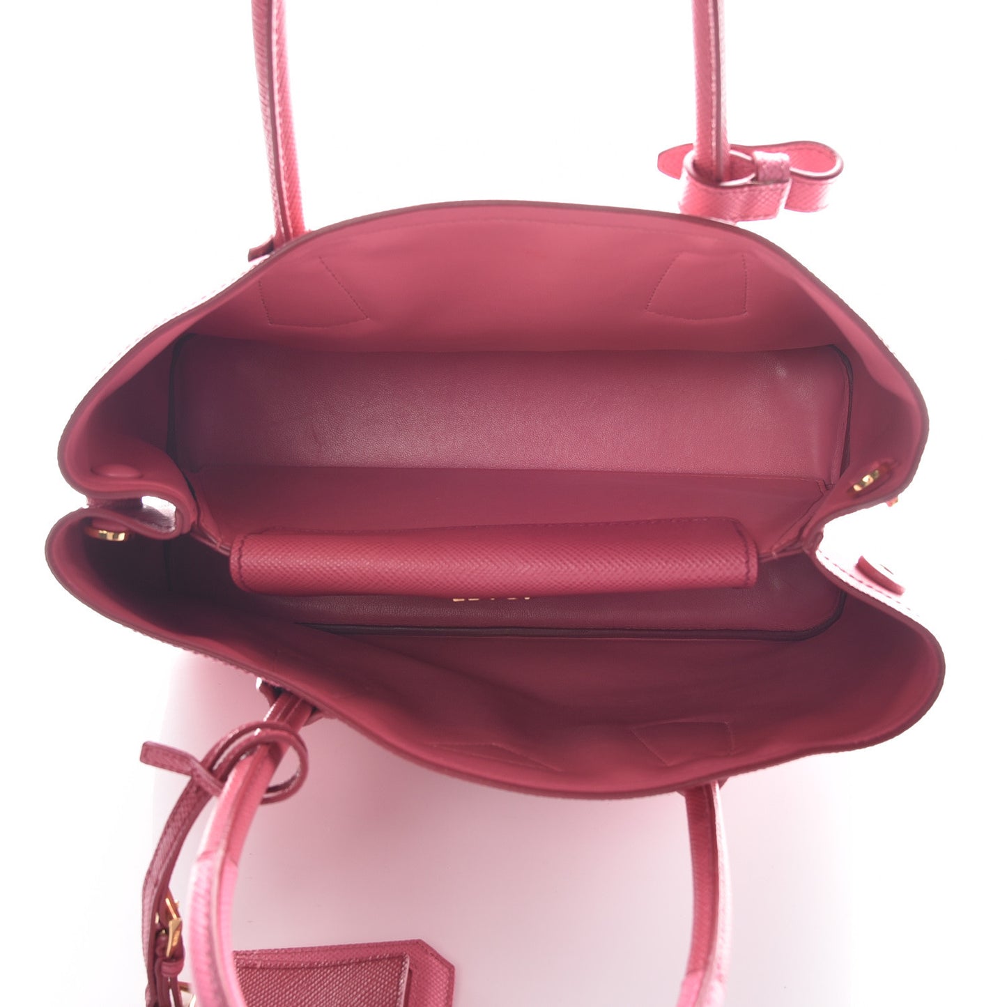 Saffiano Cuir Small Bi-Color Double Bag Peonia Geranio