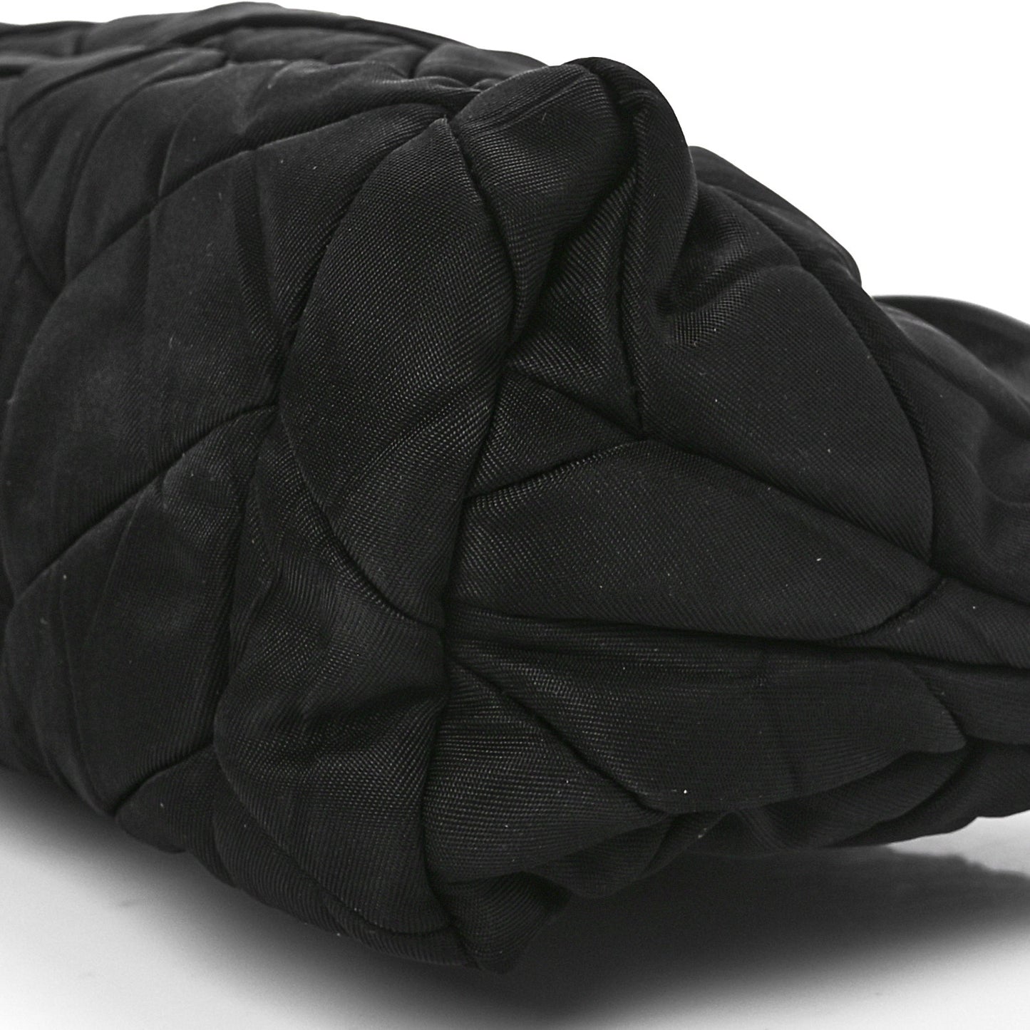 Tessuto Nylon Chevron Quilted Shoulder Bag Black