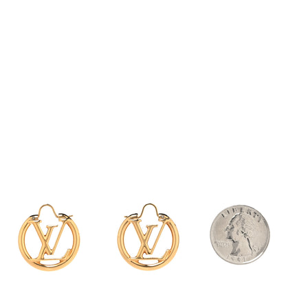Louis Vuitton Metal Small Louise Hoop Earrings Gold 5 of 10