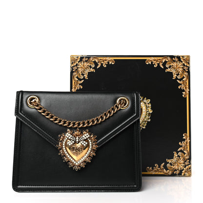 Dolce & Gabbana Smooth Calfskin Mini Devotion Envelope Bag Black 9 of 9