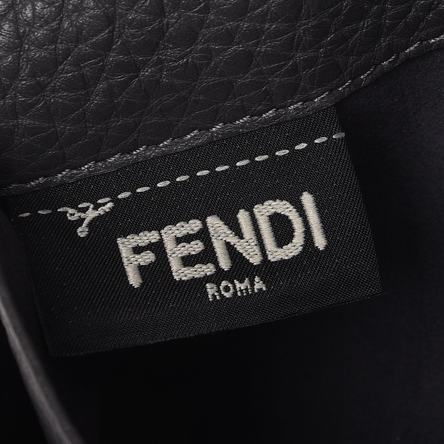 Fendi Cuoio Romano Selleria Mini Peekaboo Clutch Wallet Asfalto 8 of 9