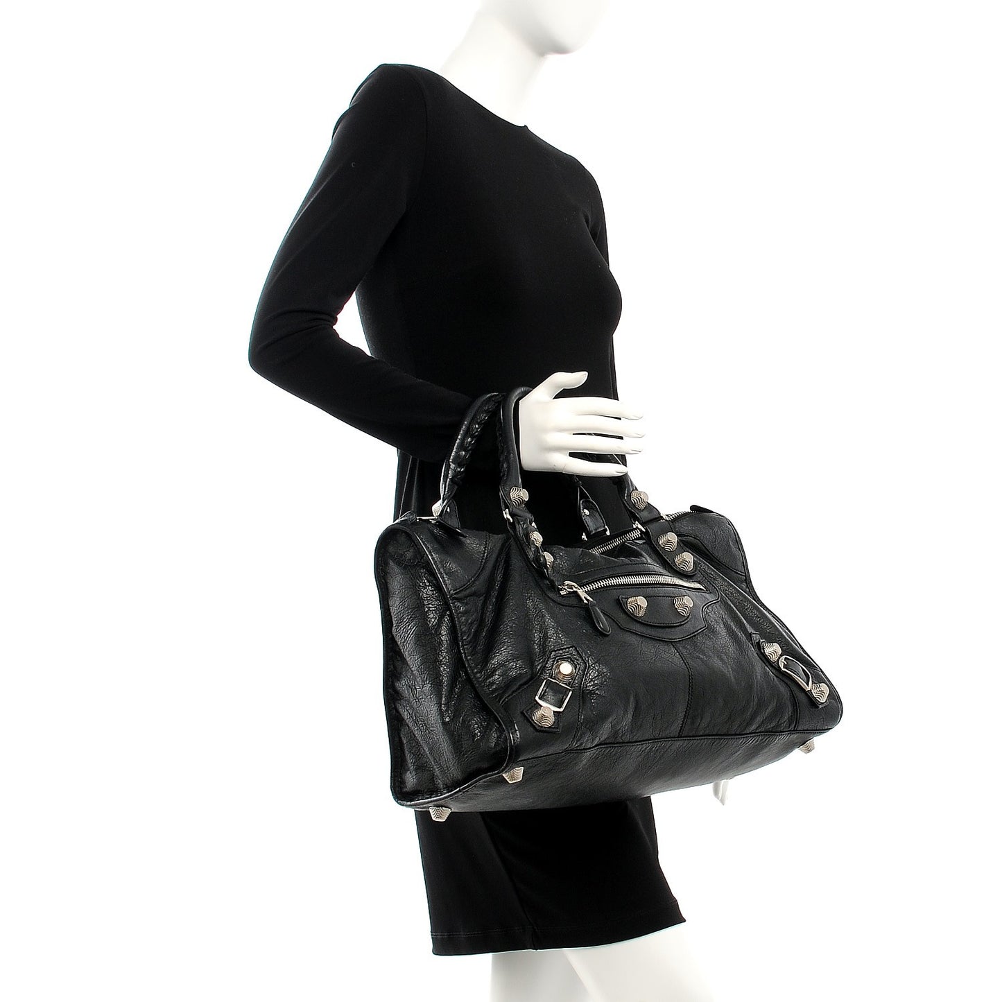 Agneau Giant 21 Silver Hardware Work Black