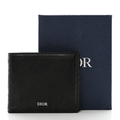 Christian Dior Calfskin Perforated Oblique Bi-Fold Do Galaxy Wallet Black 7 of 7