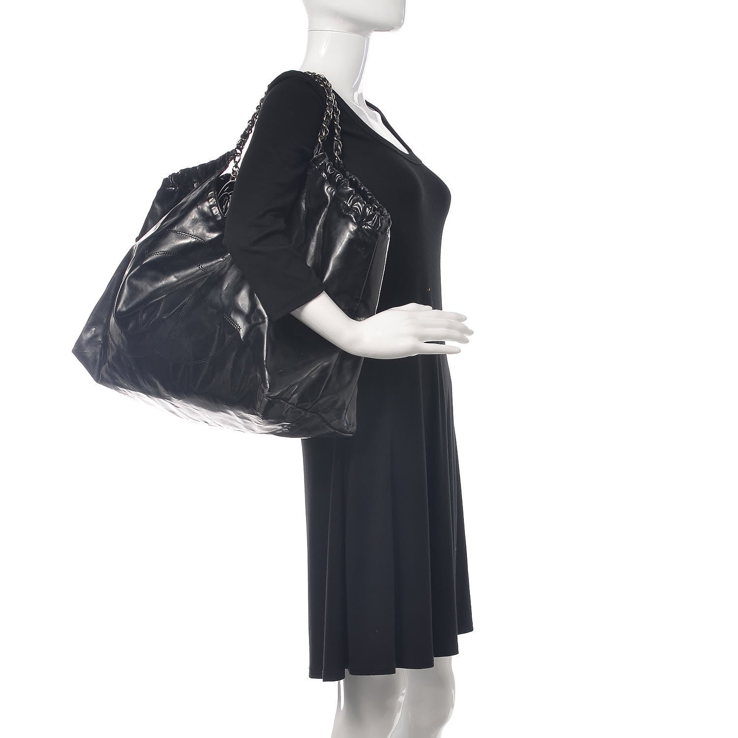 Chanel Vinyl XL Coco Cabas Black 2 of 32