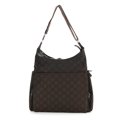 Gucci Nylon Monogram Extra Large Satchel Dark Brown 1 of 8