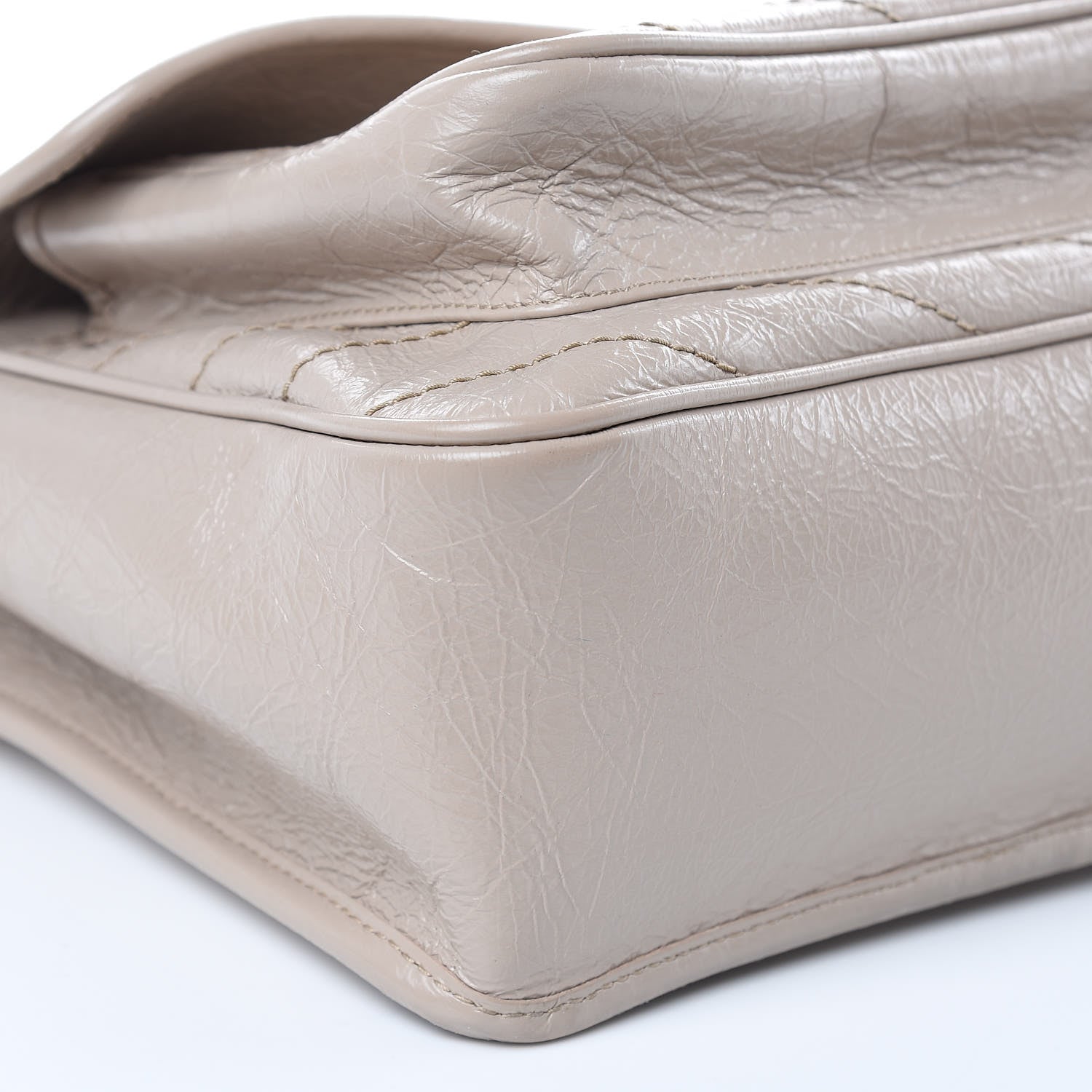 Saint Laurent Crinkled Calfskin Matelasse Monogram Medium Niki Chain Satchel Light Natural 8 of 9