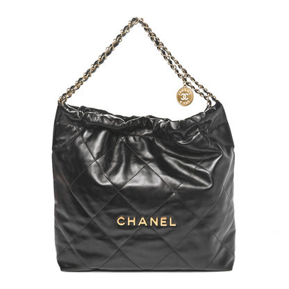 Chanel Shiny Calfskin Quilted Chanel 22 Black 1 of 10
