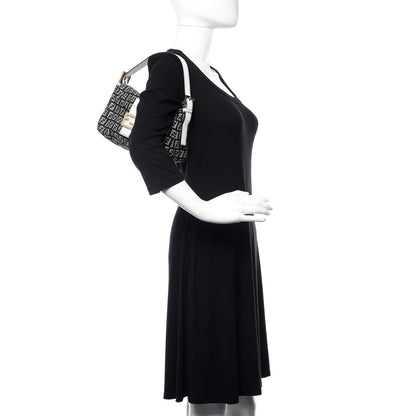 Fendi Zucchino Vitello Baguette Black White 2 of 11