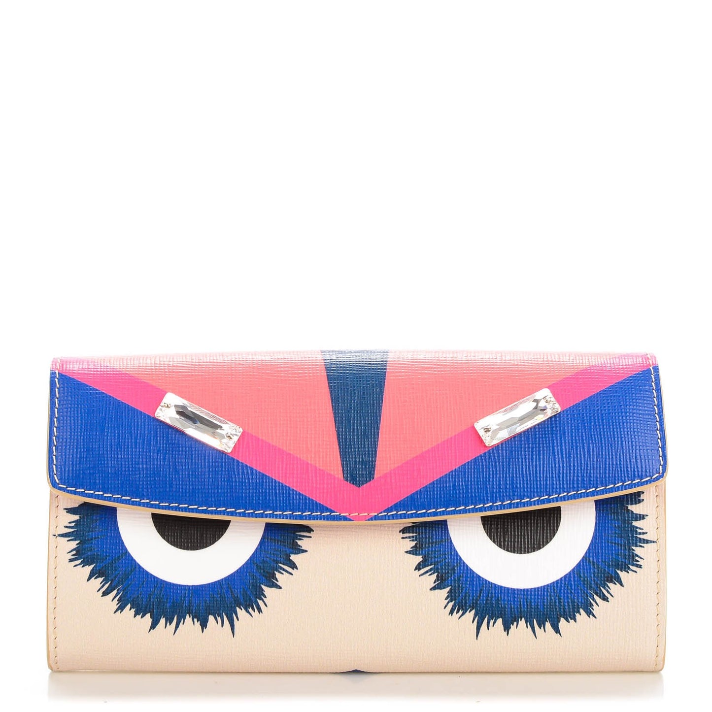 Vitello Elite Crystal Eye Monster Simply Continental Wallet Bellini Multicolor