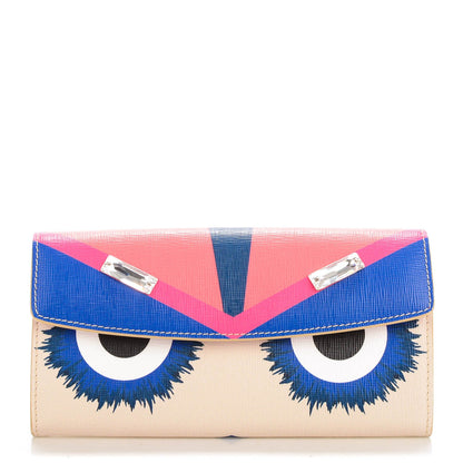 Fendi Vitello Elite Crystal Eye Monster Simply Continental Wallet Bellini Multicolor 1 of 8