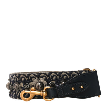 Christian Dior Oblique Studded Shoulder Strap Blue 1 of 7