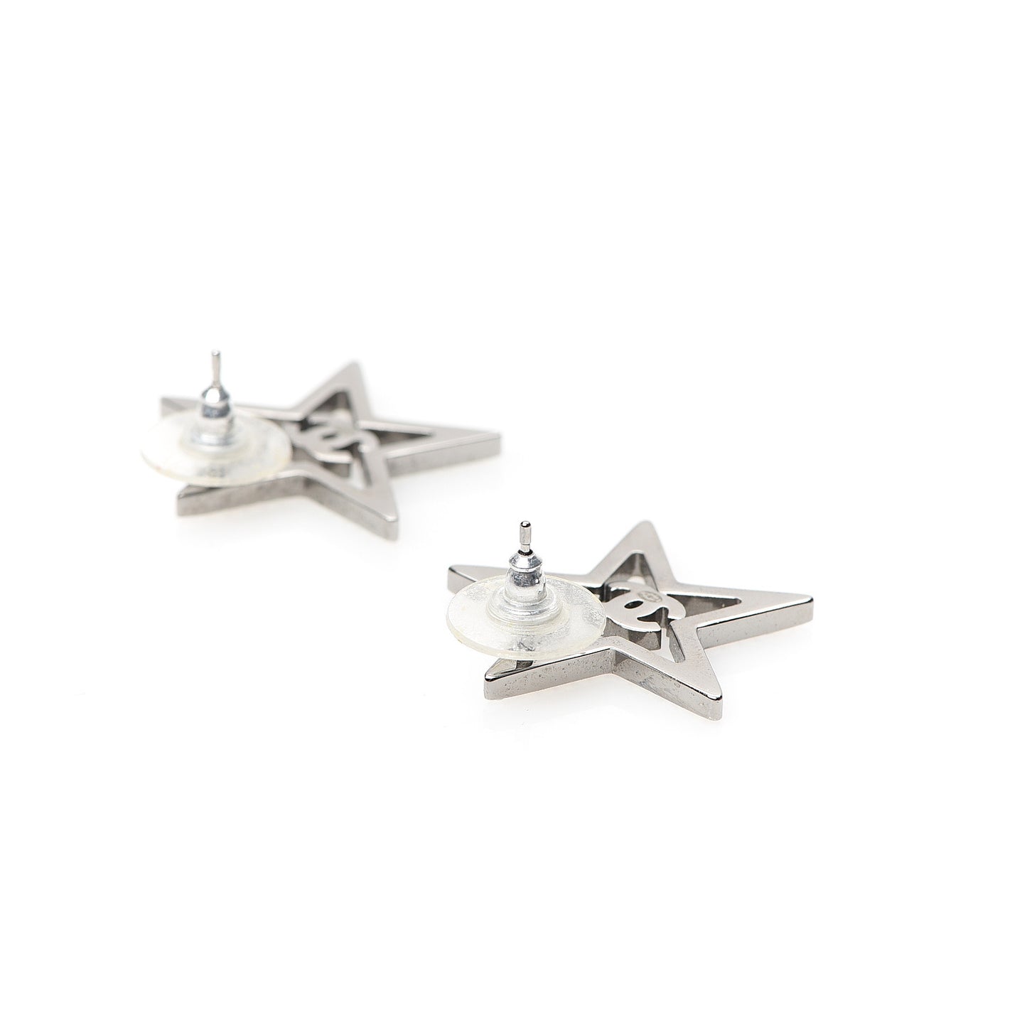 Ruthenium Crystal Star CC Earrings Iridescent Pink