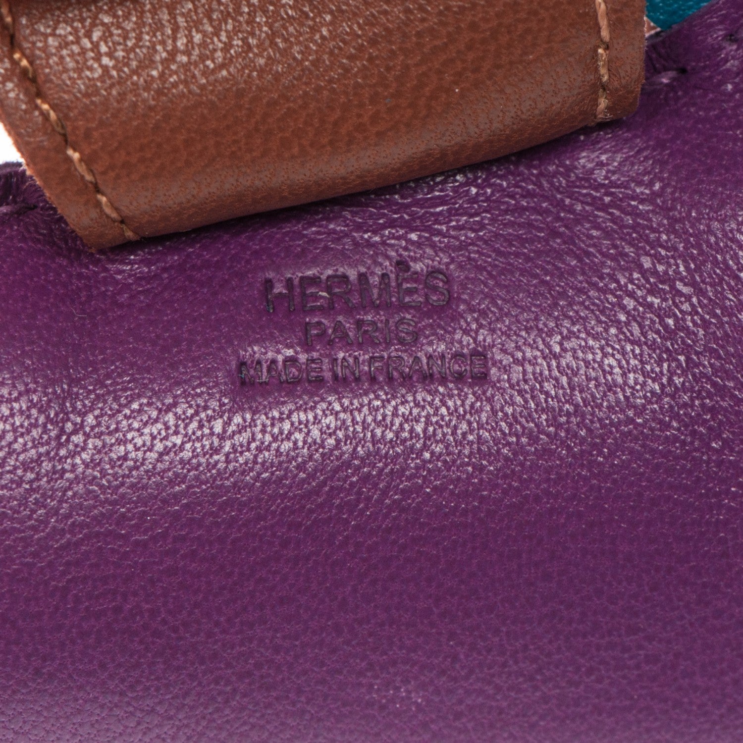 Hermes Milo Lambskin Grigri Rodeo Horse Bag Charm MM Anemone Bleu Izmir Fauve 3 of 3