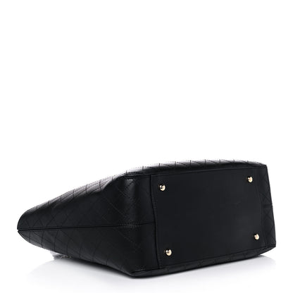 Chanel Calfskin Stitched Shopping Tote Black 4 of 10