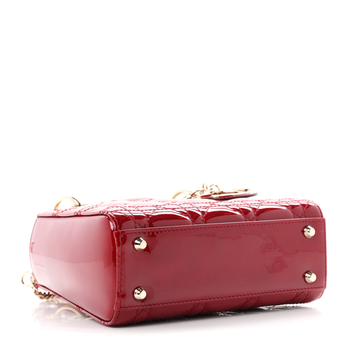 Christian Dior Patent Cannage Mini Lady Dior Red 4 of 11