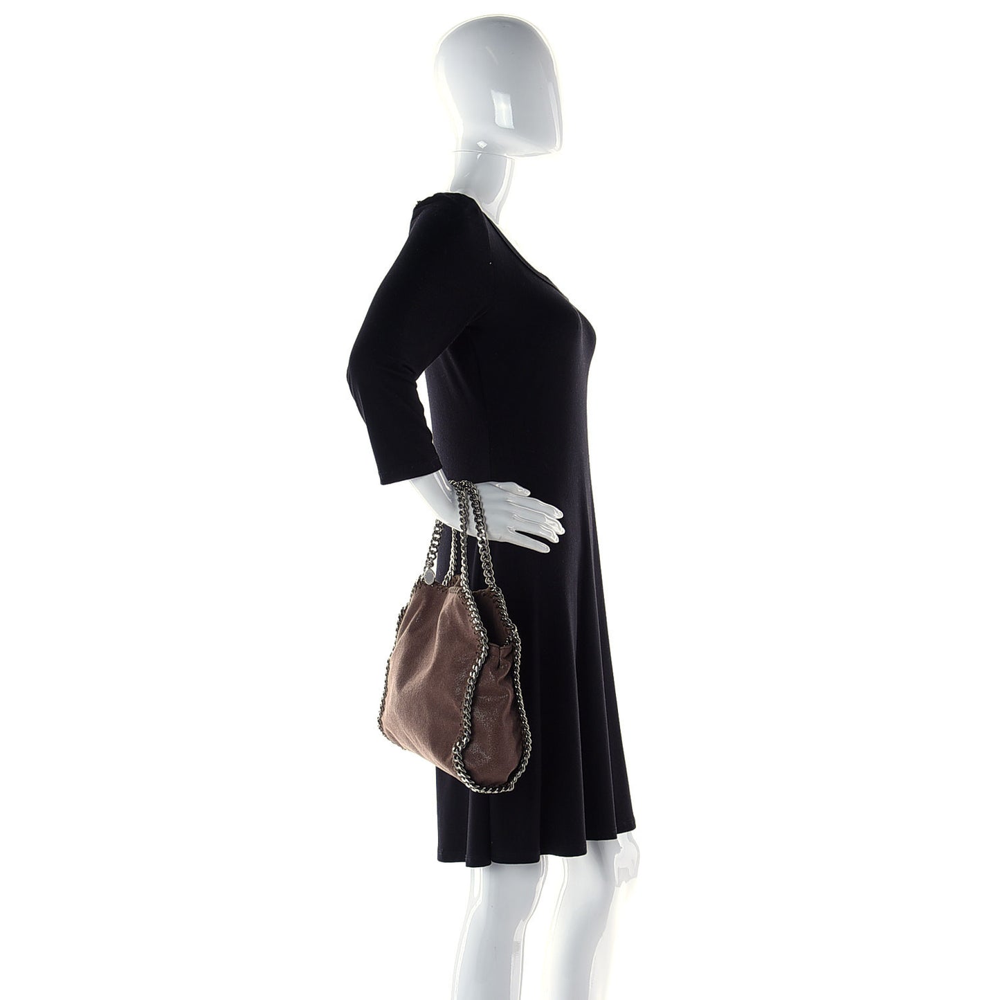 Shaggy Deer Mini Falabella Fold Over Tote Taupe