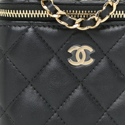 Chanel Lambskin Quilted Mini Vanity Case With Chain Black 20 of 20