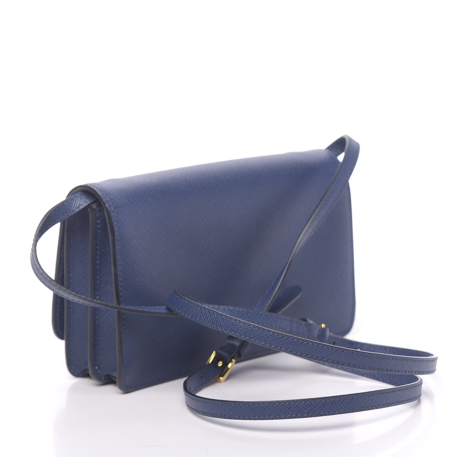 Prada Saffiano Fiocco Bow Flap Wallet Bluette Cobalto 3 of 9