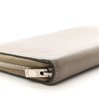Celine Drummed Calfskin Large Zip Around Multifunction Wallet Souris 8 of 9