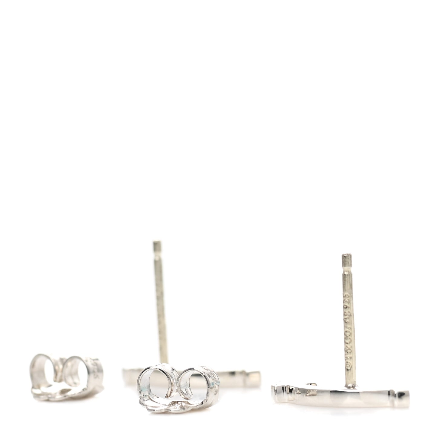 Sterling Silver T Smile Stud Earrings