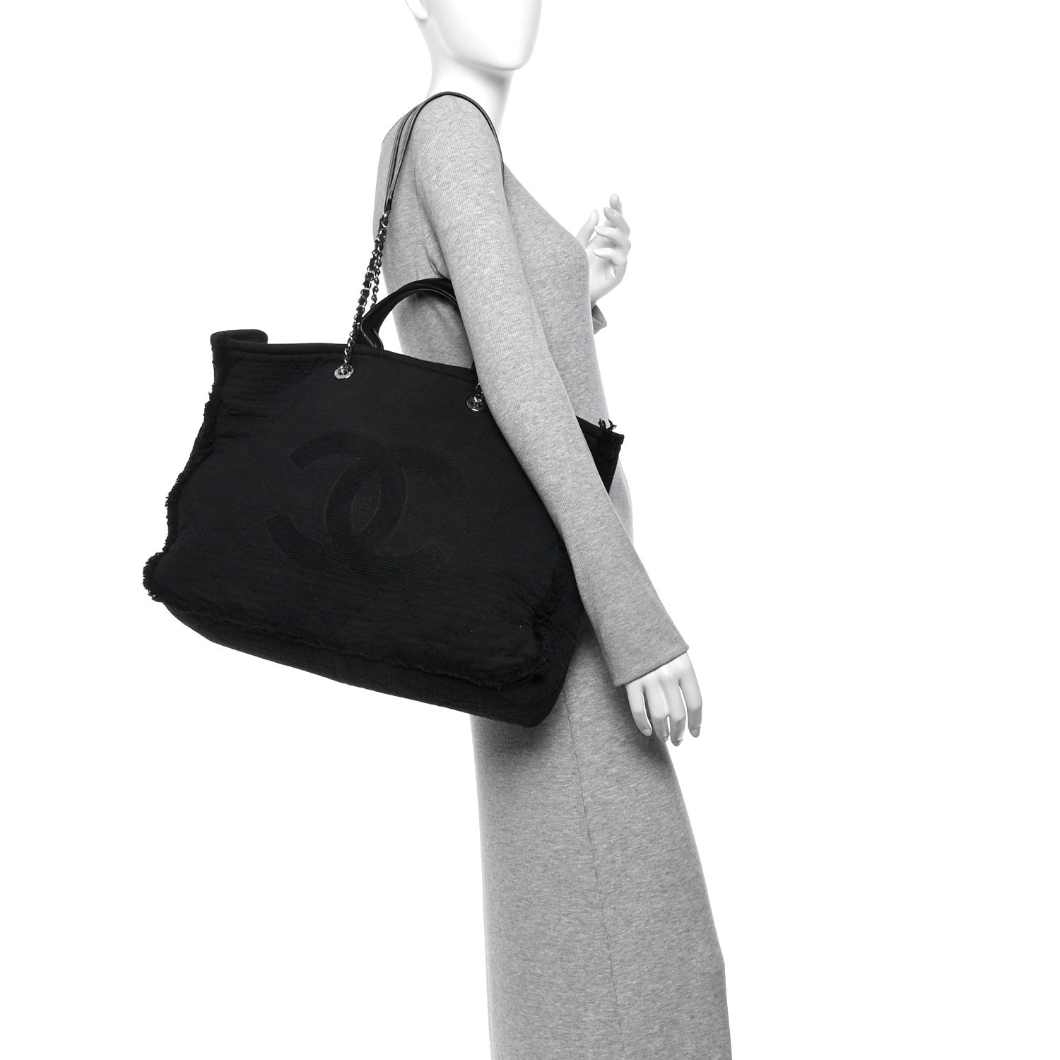 Chanel Canvas Extra Large Double Face Shopping Tote Black 2 of 10