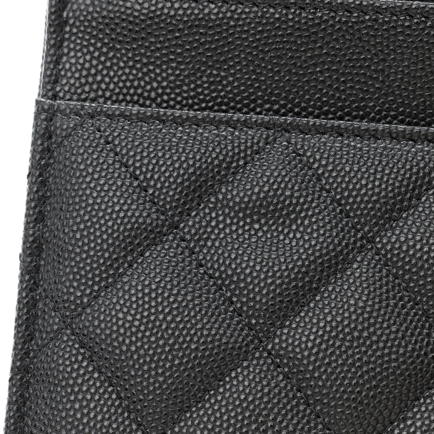 Caviar Quilted Crystal Enamel CC Wallet On Chain WOC Black