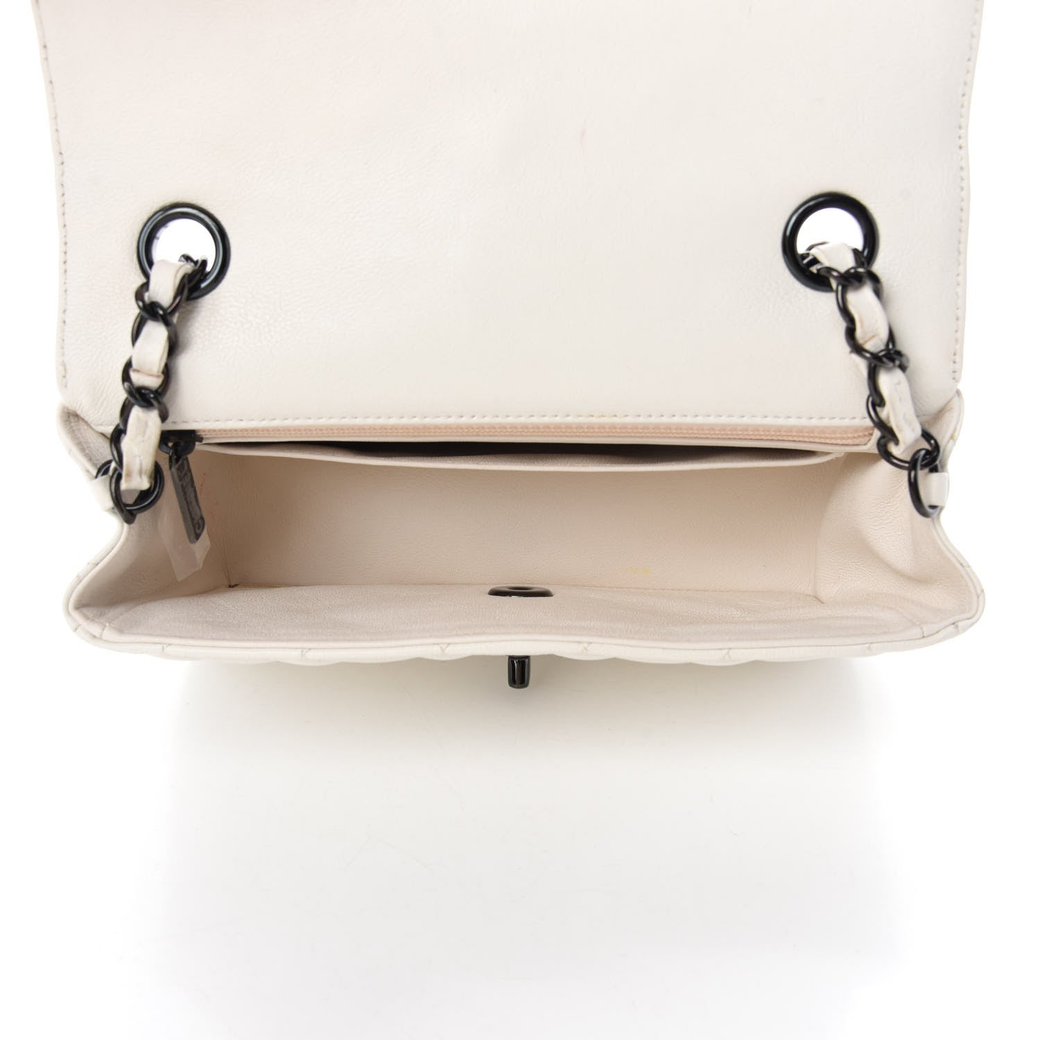 Chanel Crumpled Calfskin Quilted Mini Rectangular Flap White 5 of 11