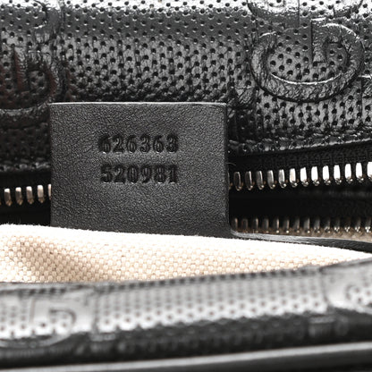 Gucci Calfskin GG Tennis Embossed Square Messenger Bag Black 7 of 8