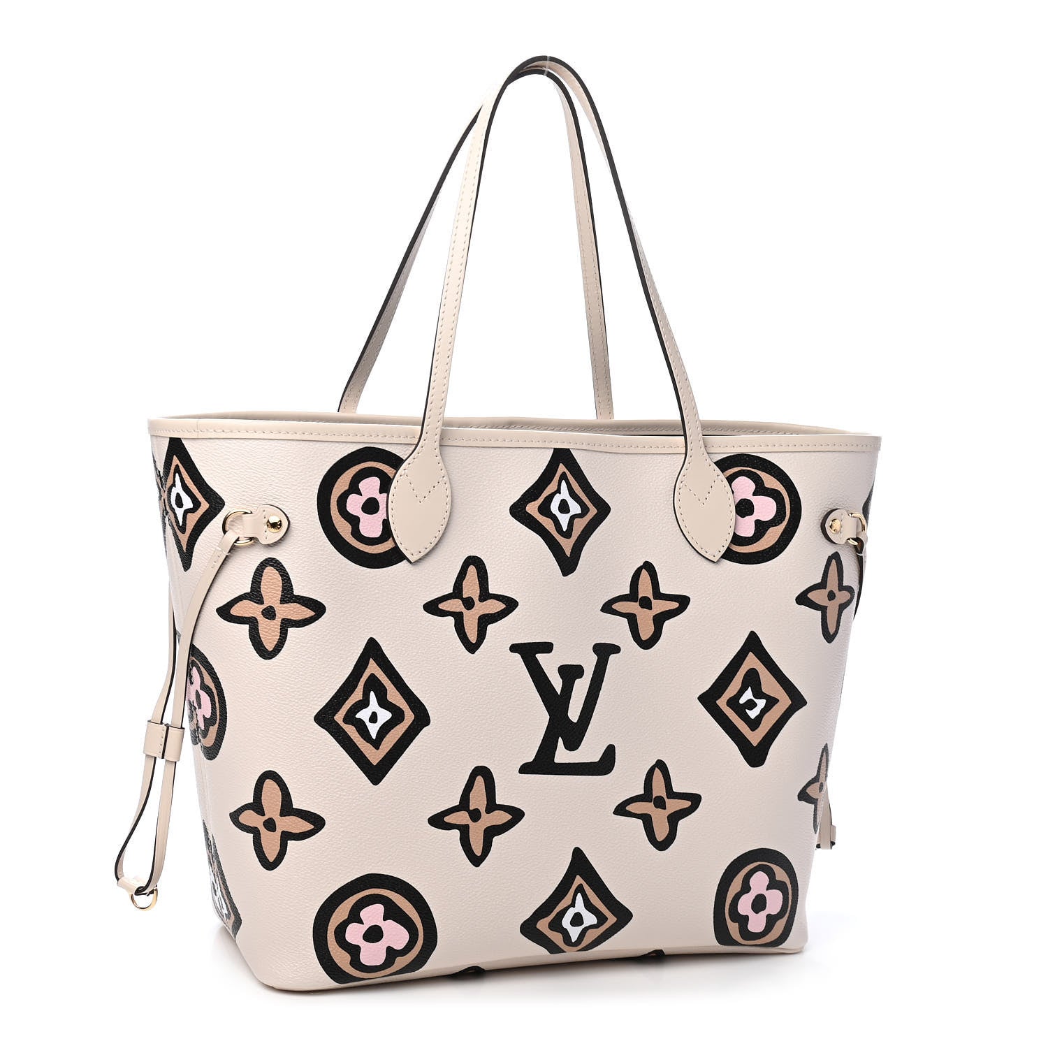 Louis Vuitton Monogram Giant Wild At Heart Neverfull MM Creme 4 of 9
