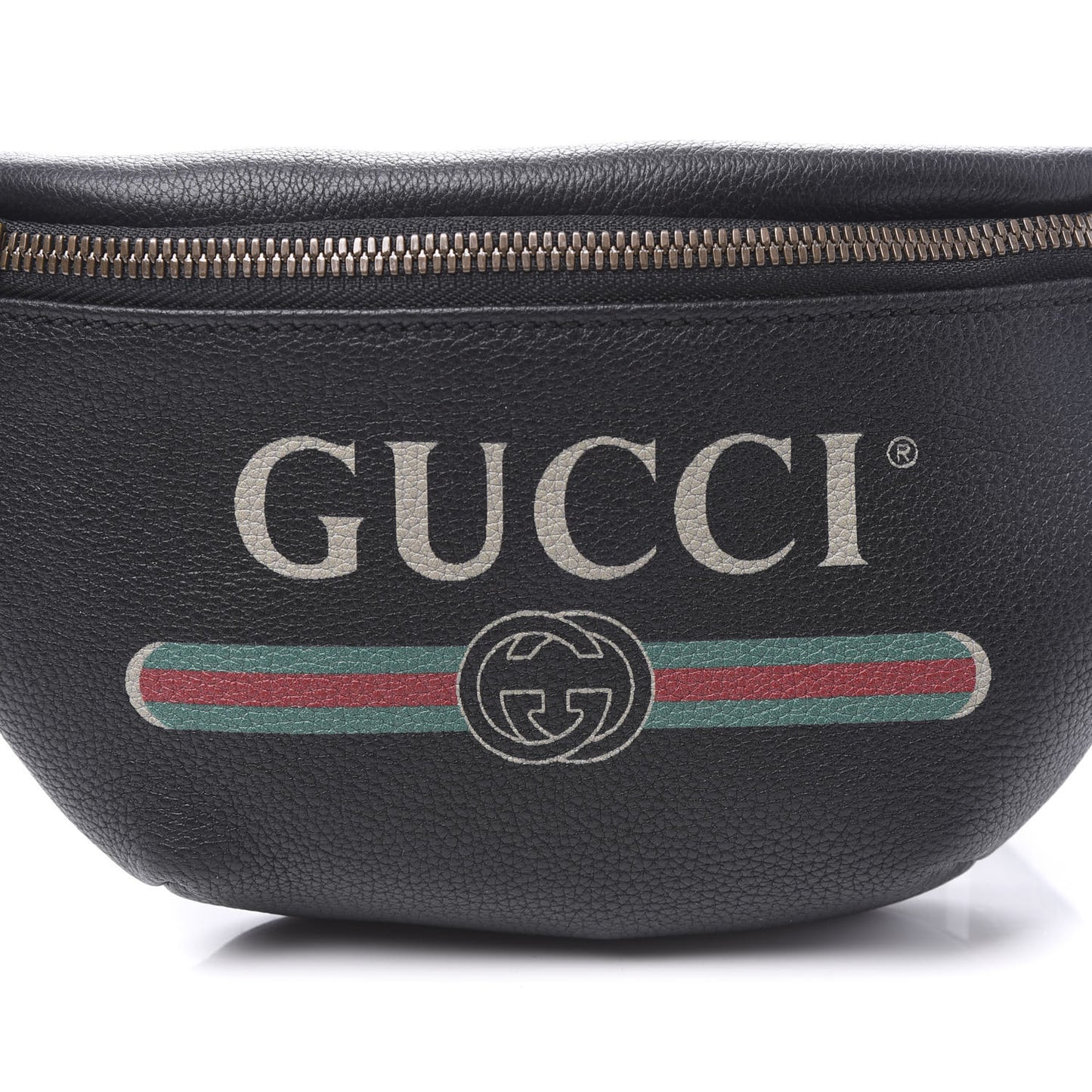 Grained Calfskin Small Logo Belt Bag Black