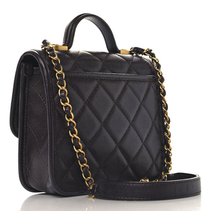Chanel Caviar School Memory Mini Top Handle Flap  Burgundy 3 of 10