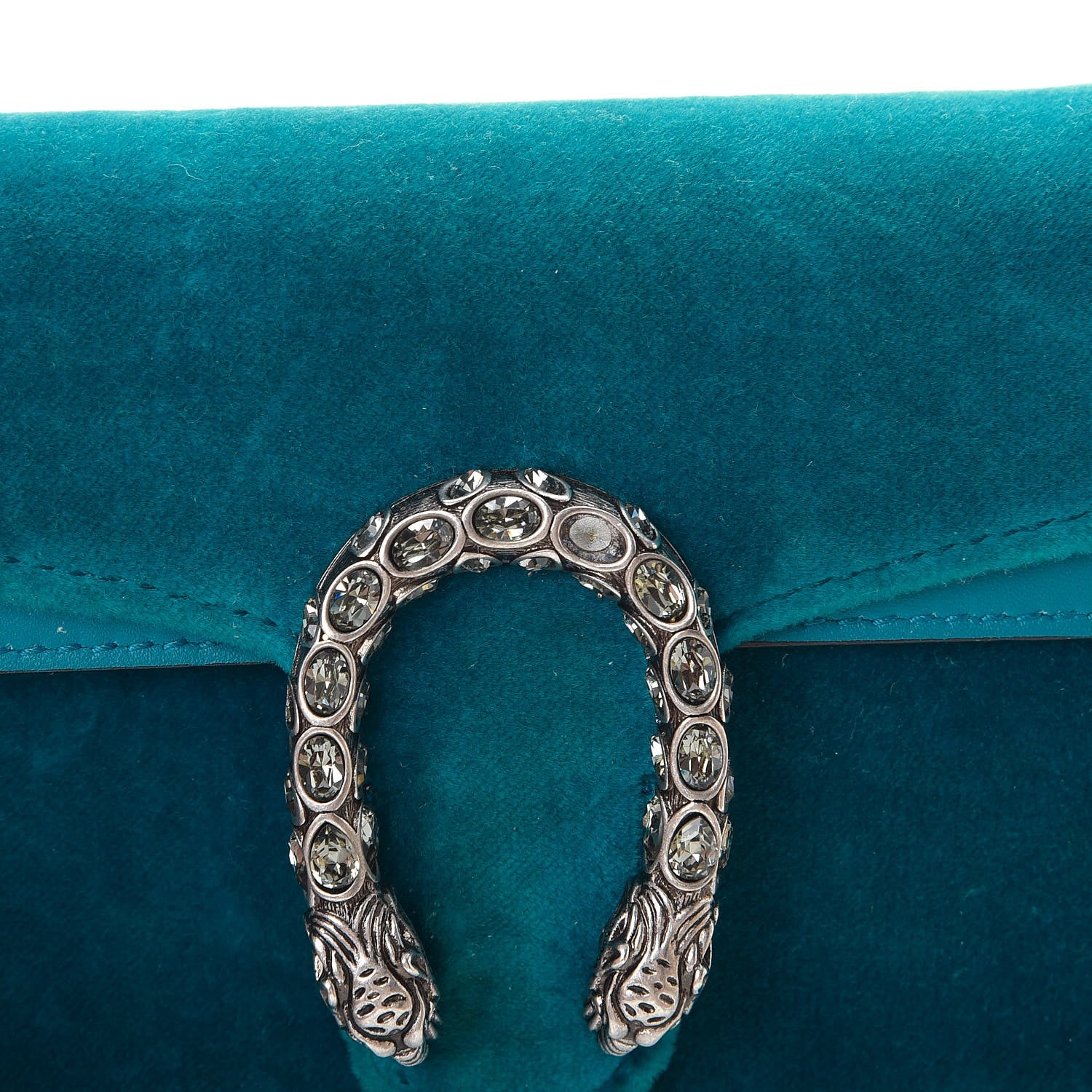 Gucci Velvet Super Mini Dionysus Shoulder Bag Pavone Cyan 9 of 9