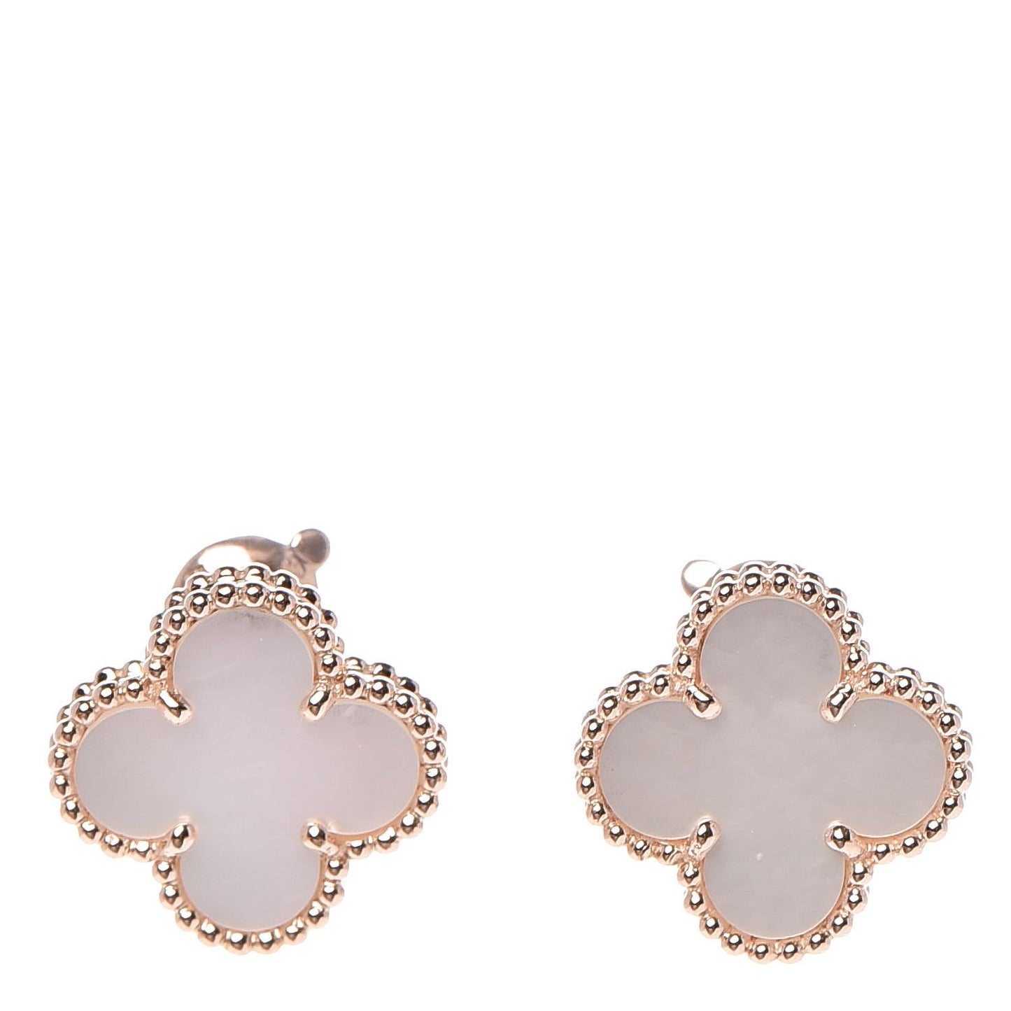 18K Rose Gold Mother of Pearl Vintage Alhambra Earrings
