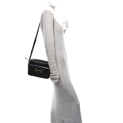 Gucci Textured Calfskin Small Horsebit 1955 Shoulder Bag Black 2 of 10