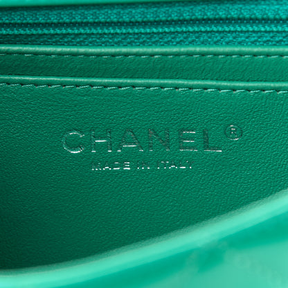 Chanel Patent Quilted Mini Rectangular Flap Turquoise 6 of 9