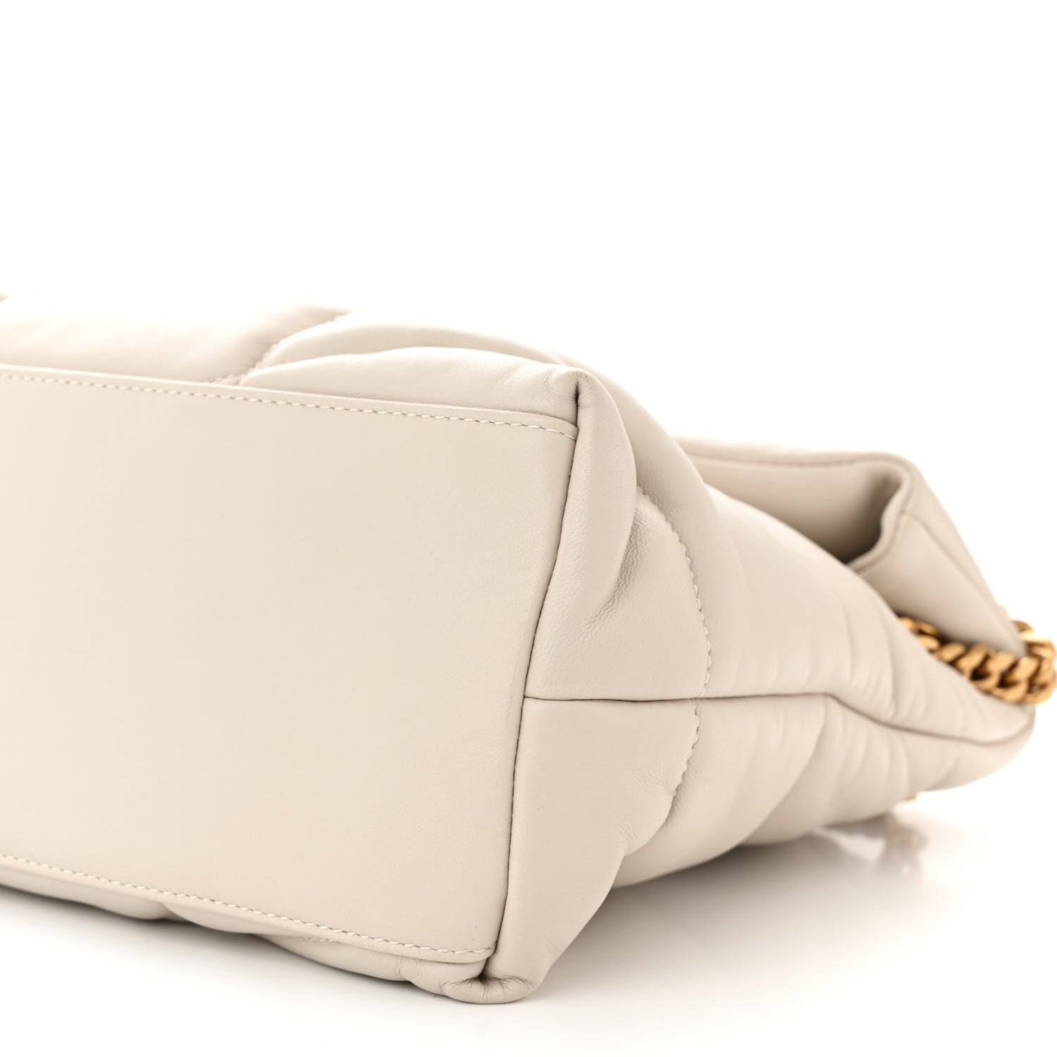 Saint Laurent Lambskin Quilted Medium Loulou Puffer Monogram Chain Satchel 10 of 10