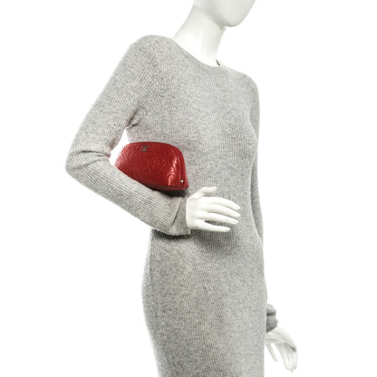Chanel Lambskin Camellia Embossed Cosmetic Case Red 2 of 7